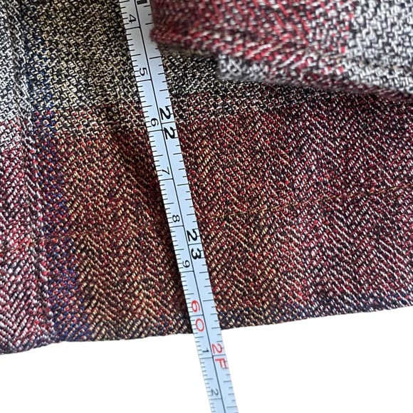 cabi plaid jacket Pearl collage size M medium maroon blue zipper mock neck - Picture 11 of 15